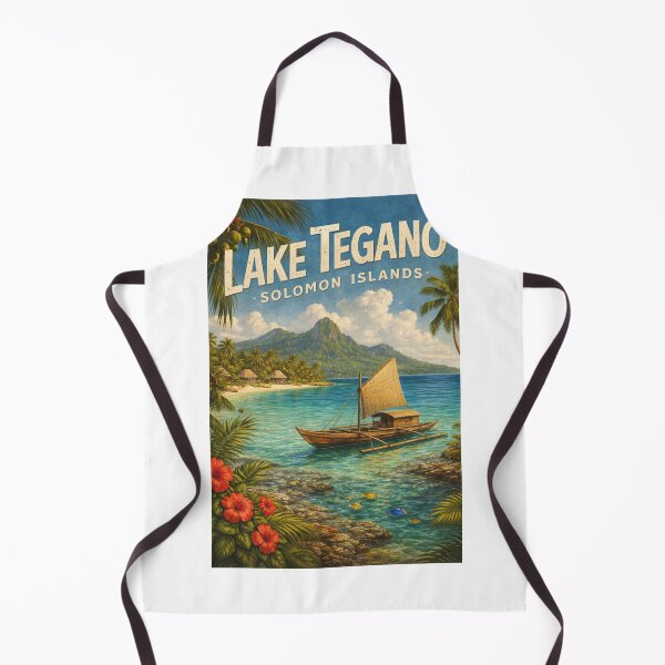 Item preview, Lake Tegano Solomon Islands – Coastal Rainforest Lagoon on Rennell Island with Coral Reefs and Traditional Canoes designed and sold by Aryabek.