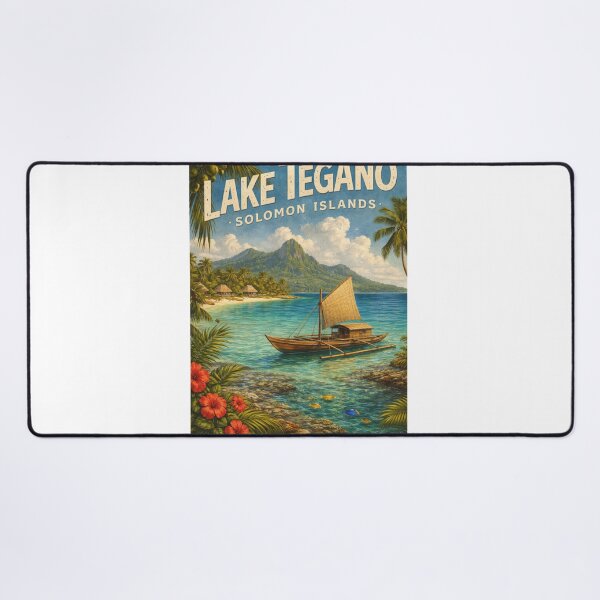 Item preview, Lake Tegano Solomon Islands – Coastal Rainforest Lagoon on Rennell Island with Coral Reefs and Traditional Canoes designed and sold by Aryabek.