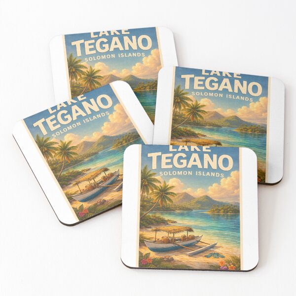 Item preview, Lake Tegano Solomon Islands – Remote Island Shoreline with Tropical Canoes and Coral Waters in East Rennell designed and sold by Aryabek.