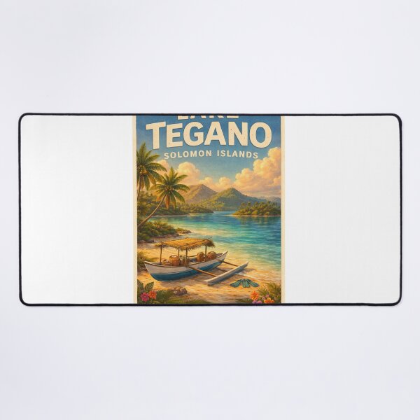 Item preview, Lake Tegano Solomon Islands – Remote Island Shoreline with Tropical Canoes and Coral Waters in East Rennell designed and sold by Aryabek.