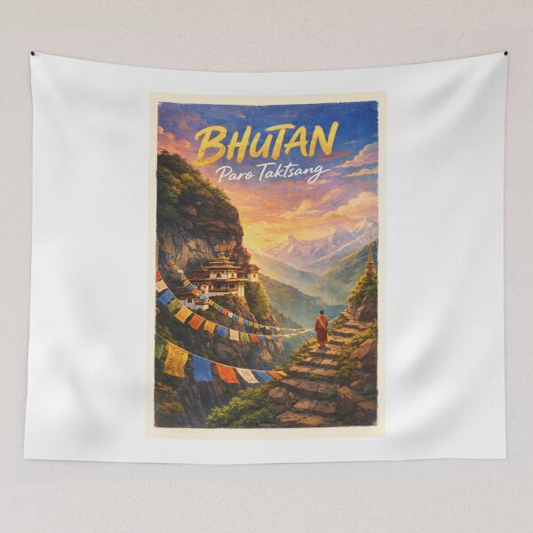 Item preview, Paro Taktsang Bhutan – Cliffside Tiger’s Nest Monastery in the Eastern Himalayas above Paro Valley designed and sold by Aryabek.