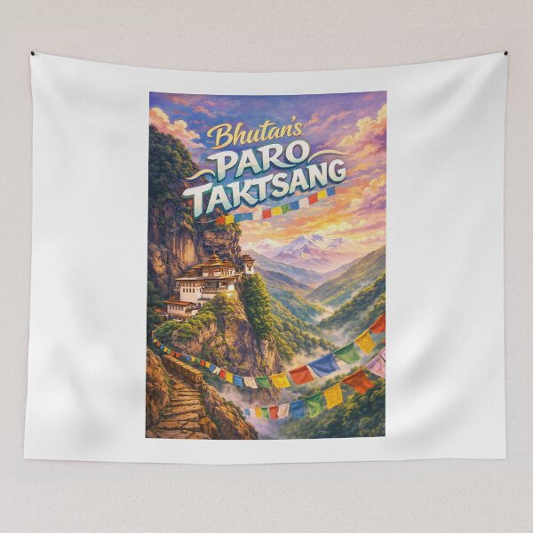 Item preview, Paro Taktsang Bhutan – Sacred Mountain Monastery in the Eastern Himalayas near Jomolhari and Paro Valley designed and sold by Aryabek.