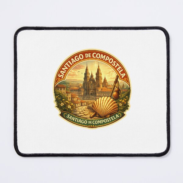 Item preview, Santiago de Compostela Spain – Pilgrimage Destination with Cathedral and Scallop Shell Symbol along the Way of St. James designed and sold by Aryabek.