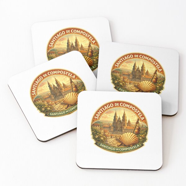 Item preview, Santiago de Compostela Spain – Pilgrimage Destination with Cathedral and Scallop Shell Symbol along the Way of St. James designed and sold by Aryabek.