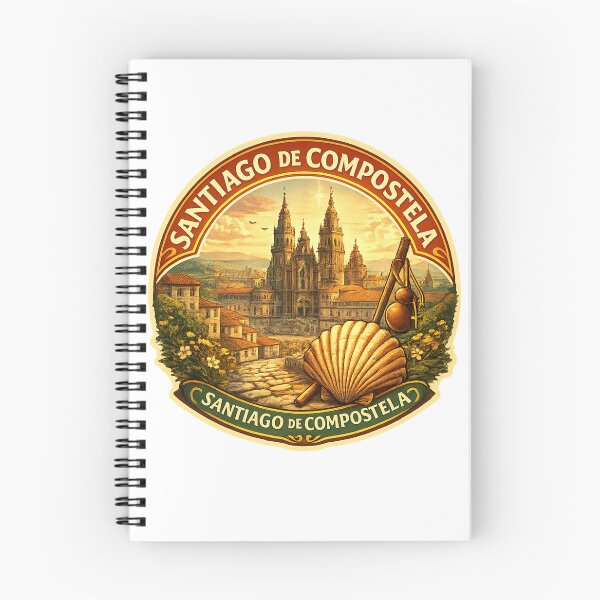 Item preview, Santiago de Compostela Spain – Pilgrimage Destination with Cathedral and Scallop Shell Symbol along the Way of St. James designed and sold by Aryabek.