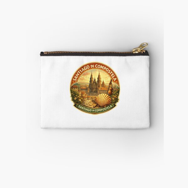 Item preview, Santiago de Compostela Spain – Pilgrimage Destination with Cathedral and Scallop Shell Symbol along the Way of St. James designed and sold by Aryabek.