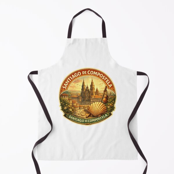 Item preview, Santiago de Compostela Spain – Pilgrimage Destination with Cathedral and Scallop Shell Symbol along the Way of St. James designed and sold by Aryabek.