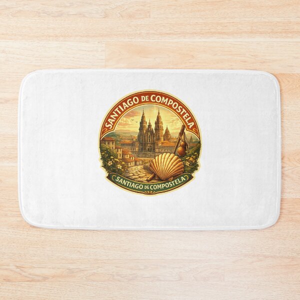 Item preview, Santiago de Compostela Spain – Pilgrimage Destination with Cathedral and Scallop Shell Symbol along the Way of St. James designed and sold by Aryabek.