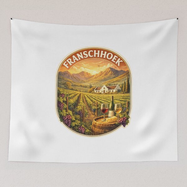 Item preview, Franschhoek South Africa – Vineyard Valley in Western Cape with Cape Dutch Architecture and Mountain Views designed and sold by Aryabek.