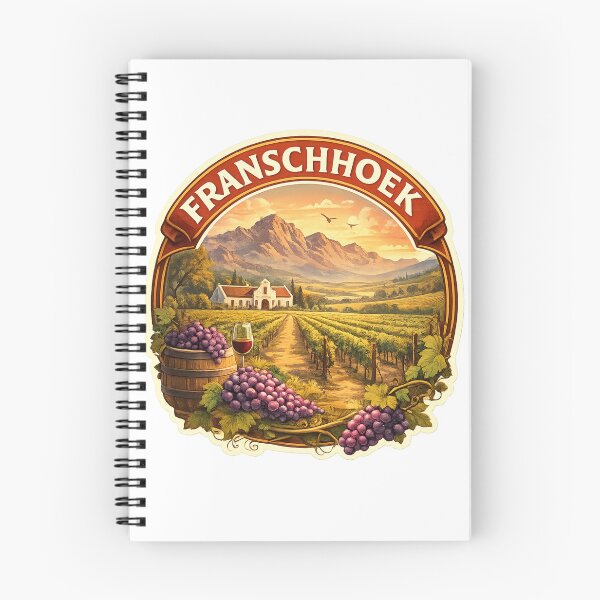 Item preview, Franschhoek South Africa – Wine Country Landscape with Vineyards and Historic Cellars beneath Cape Mountains designed and sold by Aryabek.
