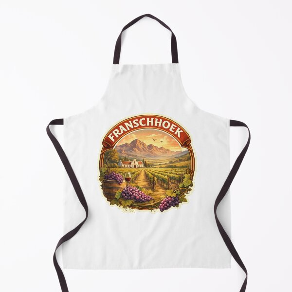 Item preview, Franschhoek South Africa – Wine Country Landscape with Vineyards and Historic Cellars beneath Cape Mountains designed and sold by Aryabek.