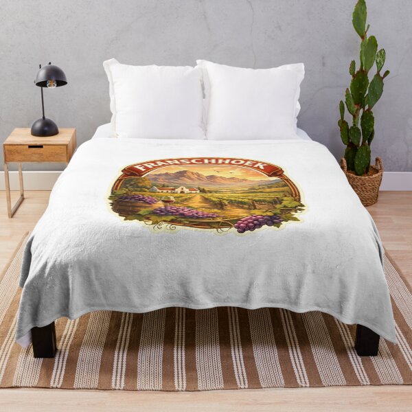 Item preview, Franschhoek South Africa – Wine Country Landscape with Vineyards and Historic Cellars beneath Cape Mountains designed and sold by Aryabek.