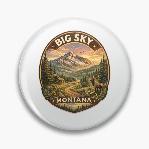 Item preview, Big Sky Montana USA – Alpine Wilderness Scene with Lone Elk and Snow-Capped Peaks in Gallatin Range designed and sold by Aryabek.