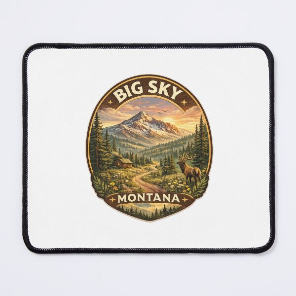 Item preview, Big Sky Montana USA – Alpine Wilderness Scene with Lone Elk and Snow-Capped Peaks in Gallatin Range designed and sold by Aryabek.