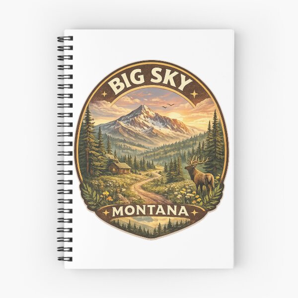 Item preview, Big Sky Montana USA – Alpine Wilderness Scene with Lone Elk and Snow-Capped Peaks in Gallatin Range designed and sold by Aryabek.