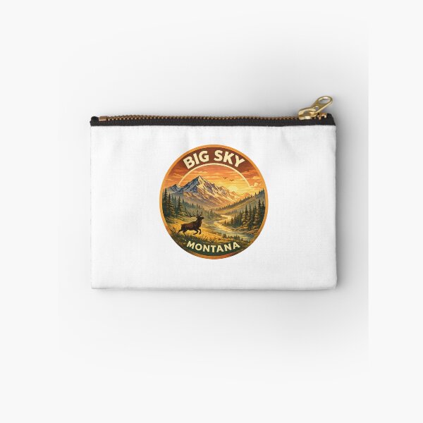 Item preview, Big Sky Montana USA – Sunset Over River Valley with Elk and Mountain Peaks near Yellowstone designed and sold by Aryabek.