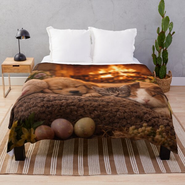 Item preview, Sleeping baby animals by the Easter fireplace designed and sold by Cerberus-Art.