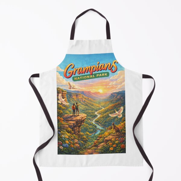 Item preview, Grampians National Park Australia – Scenic Overlook with Hikers, River Valley and Wildlife in Victoria’s Gariwerd designed and sold by Aryabek.
