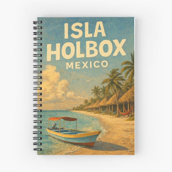 Item preview, Isla Holbox Mexico – Caribbean Island Escape with Palms, Hammocks and Rustic Fishing Boat on Yucatán Coast designed and sold by Aryabek.