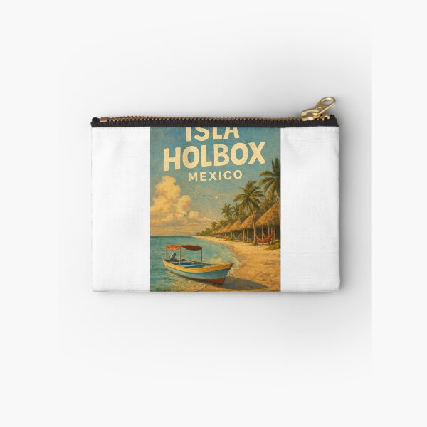 Item preview, Isla Holbox Mexico – Caribbean Island Escape with Palms, Hammocks and Rustic Fishing Boat on Yucatán Coast designed and sold by Aryabek.