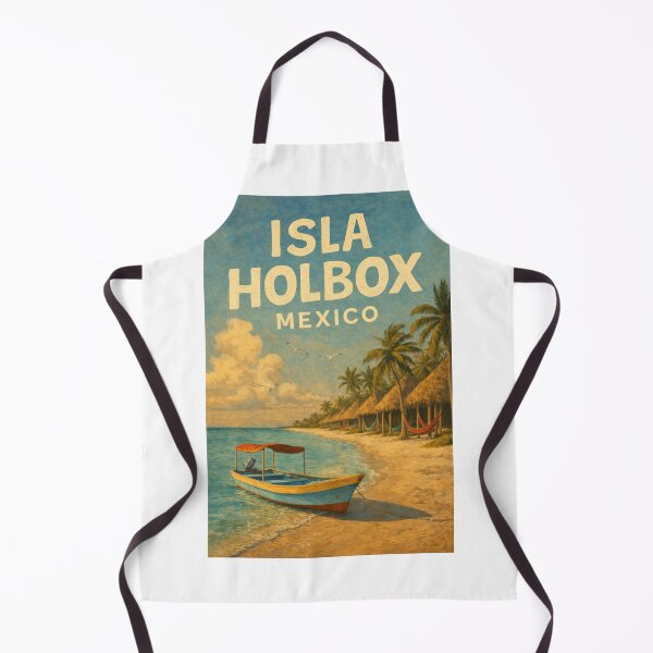 Item preview, Isla Holbox Mexico – Caribbean Island Escape with Palms, Hammocks and Rustic Fishing Boat on Yucatán Coast designed and sold by Aryabek.