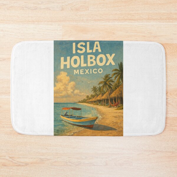 Item preview, Isla Holbox Mexico – Caribbean Island Escape with Palms, Hammocks and Rustic Fishing Boat on Yucatán Coast designed and sold by Aryabek.