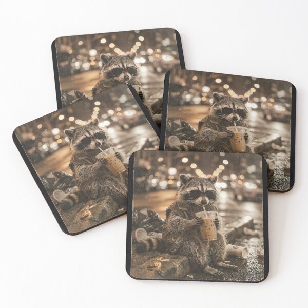 Item preview, Sad Iced Coffee Raccoon designed and sold by AdyKurniawan.