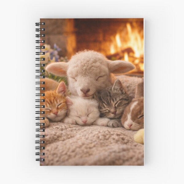 Item preview, Cuddly Easter animals by the fireplace designed and sold by Cerberus-Art.