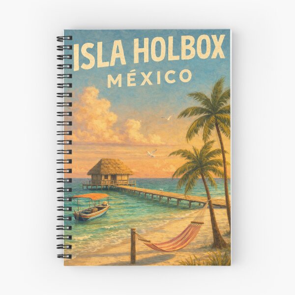 Item preview, Isla Holbox Mexico – Sunset Over Caribbean Waters with Palapa Pier and Beach Hammocks on Quintana Roo Island designed and sold by Aryabek.