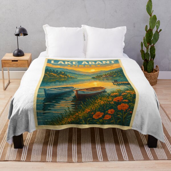 Item preview, Lake Abant Turkey – Sunset View of Boats, Mountains and Forests in Bolu Province Nature Park designed and sold by Aryabek.