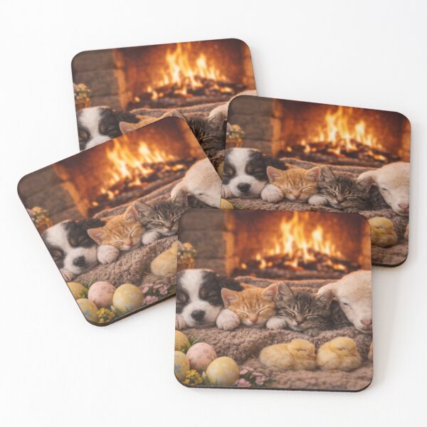 Item preview, Cuddly bunch in the Easter nest by the fireplace designed and sold by Cerberus-Art.