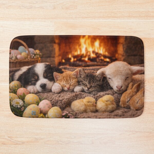 Item preview, Cuddly bunch in the Easter nest by the fireplace designed and sold by Cerberus-Art.