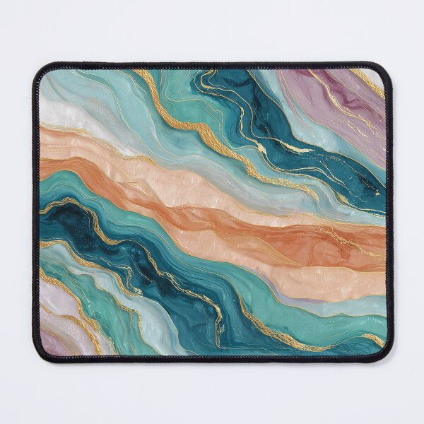 Item preview, Turquoise and coral marble pattern designed and sold by Letteraddicted.
