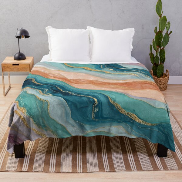 Item preview, Turquoise and coral marble pattern designed and sold by Letteraddicted.