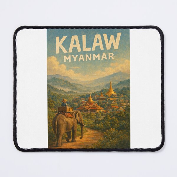 Item preview, Kalaw Myanmar – Elephant Trekking View of Golden Pagodas and Mountain Landscape in Shan State designed and sold by Places On Earth.