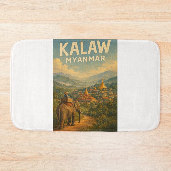 Item preview, Kalaw Myanmar – Elephant Trekking View of Golden Pagodas and Mountain Landscape in Shan State designed and sold by Places On Earth.