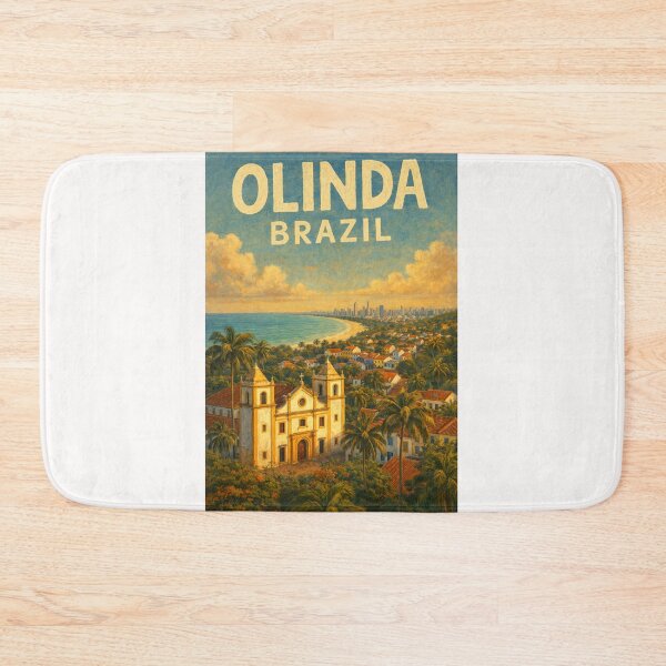 Item preview, Olinda Brazil – Baroque Church, Palm Trees, and Colorful Colonial Homes Overlooking the Recife Coast designed and sold by Places On Earth.