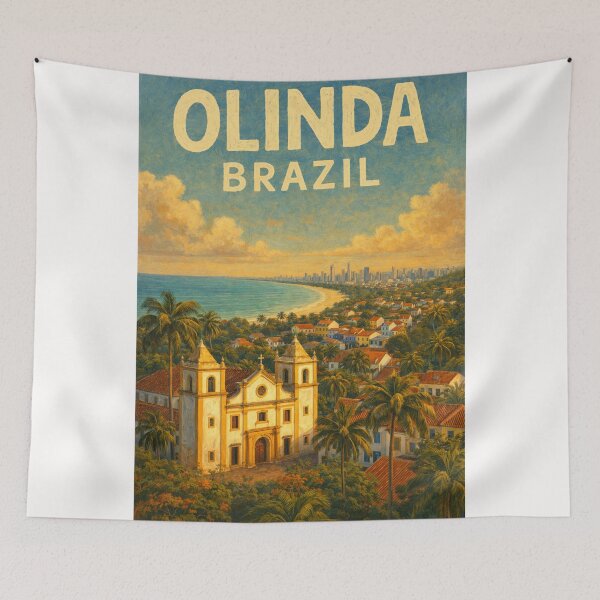 Item preview, Olinda Brazil – Baroque Church, Palm Trees, and Colorful Colonial Homes Overlooking the Recife Coast designed and sold by Places On Earth.
