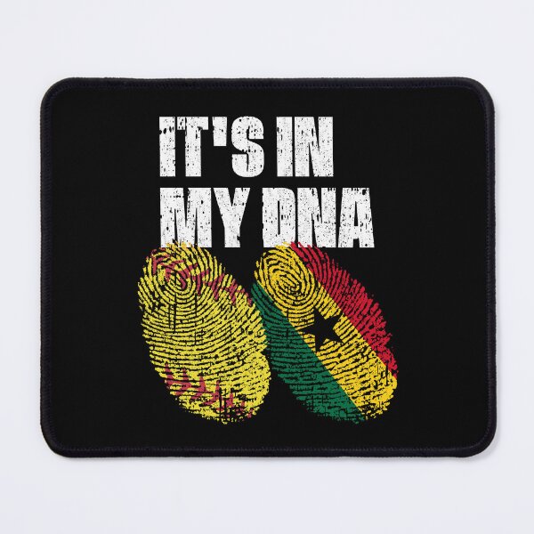 Item preview, IT'S IN MY DNA Softball - Ghana Flag Fingerprint designed and sold by CosmoKitsch.