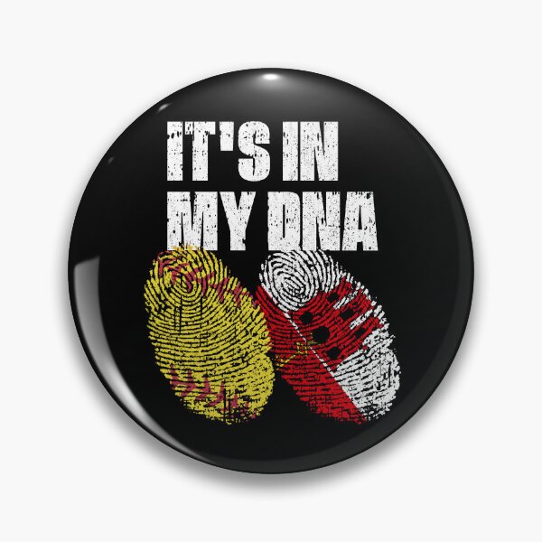 Item preview, IT'S IN MY DNA Softball - Gibraltar Flag Fingerprint  designed and sold by CosmoKitsch.