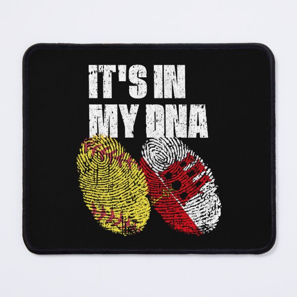 Item preview, IT'S IN MY DNA Softball - Gibraltar Flag Fingerprint designed and sold by CosmoKitsch.