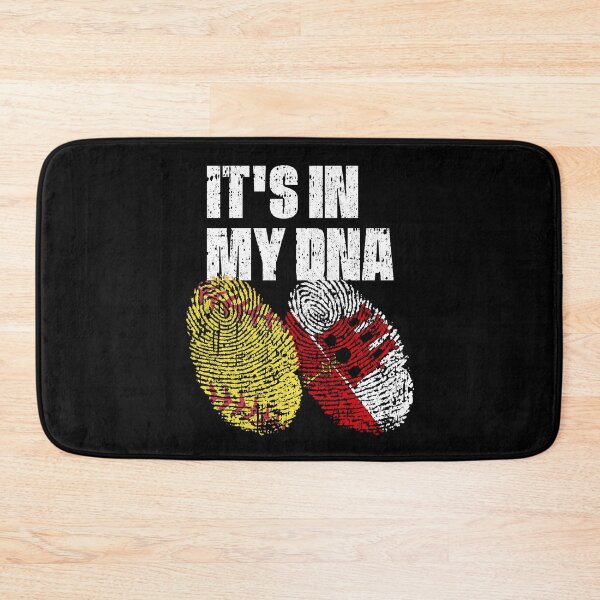Item preview, IT'S IN MY DNA Softball - Gibraltar Flag Fingerprint  designed and sold by CosmoKitsch.