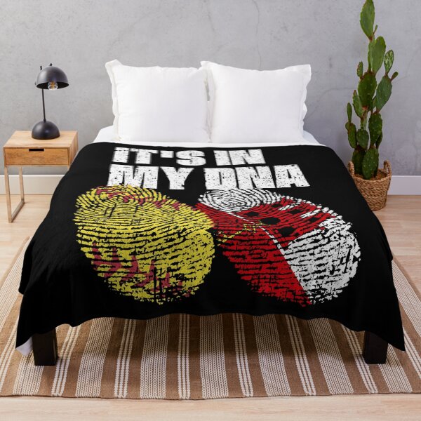 Item preview, IT'S IN MY DNA Softball - Gibraltar Flag Fingerprint  designed and sold by CosmoKitsch.
