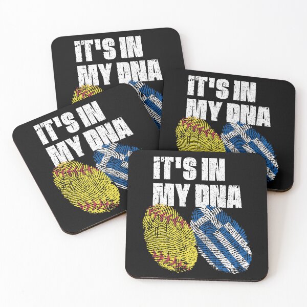 Item preview, IT'S IN MY DNA Softball - Greece Flag Fingerprint  designed and sold by CosmoKitsch.