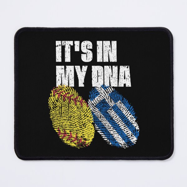 Item preview, IT'S IN MY DNA Softball - Greece Flag Fingerprint designed and sold by CosmoKitsch.