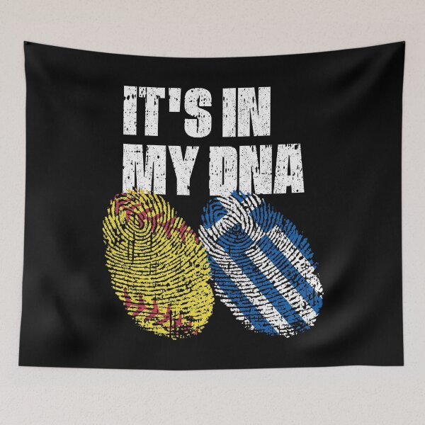 Item preview, IT'S IN MY DNA Softball - Greece Flag Fingerprint  designed and sold by CosmoKitsch.