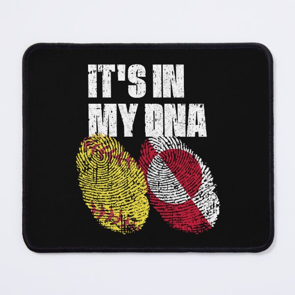 Item preview, IT'S IN MY DNA Softball - Greenland Flag Fingerprint  designed and sold by CosmoKitsch.