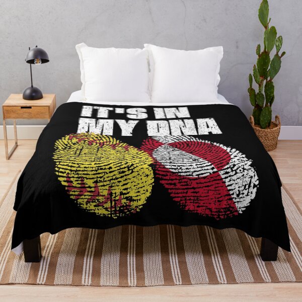 Item preview, IT'S IN MY DNA Softball - Greenland Flag Fingerprint designed and sold by CosmoKitsch.