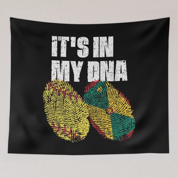 Item preview, IT'S IN MY DNA Softball - Grenada Flag Fingerprint  designed and sold by CosmoKitsch.