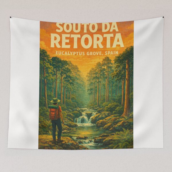 Item preview, Souto da Retorta Spain – Verdant Eucalyptus Grove with Waterfalls and Hiking Trail in Galicia designed and sold by Places On Earth.